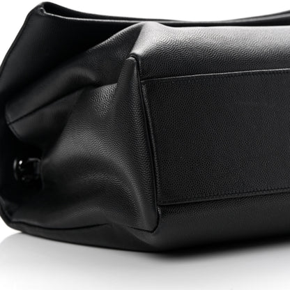 Saint Laurent Grain De Poudre Medium West Hollywood Monogram Fold-Over Black 9 of 12