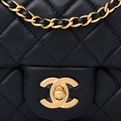 Chanel Lambskin Quilted Mini Pearl Crush Rectangular Flap Navy Blue 8 of 11
