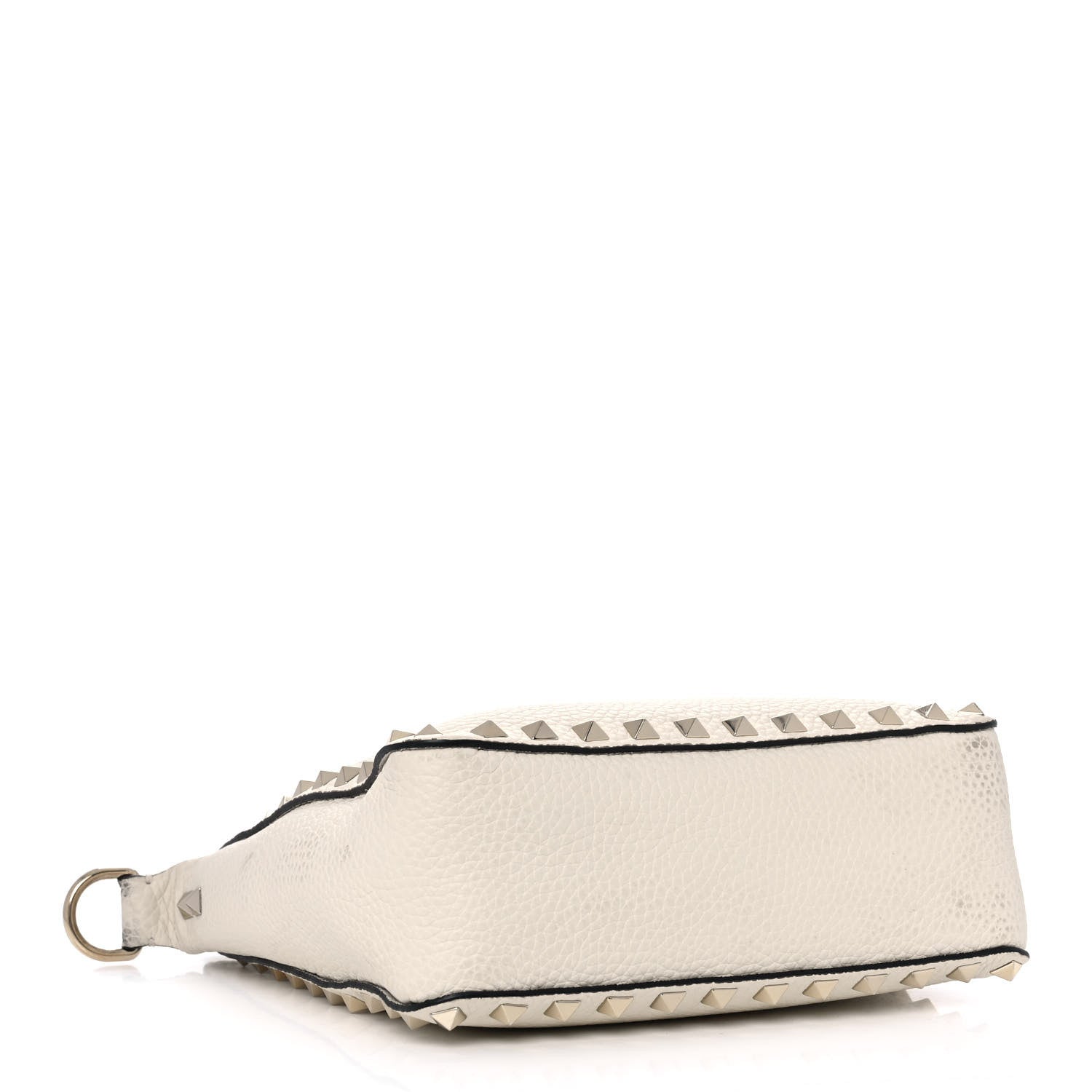 Valentino Garavani Pebbled Calfskin Mini Rockstud Flip-Lock Messenger Bag Light Ivory 4 of 13