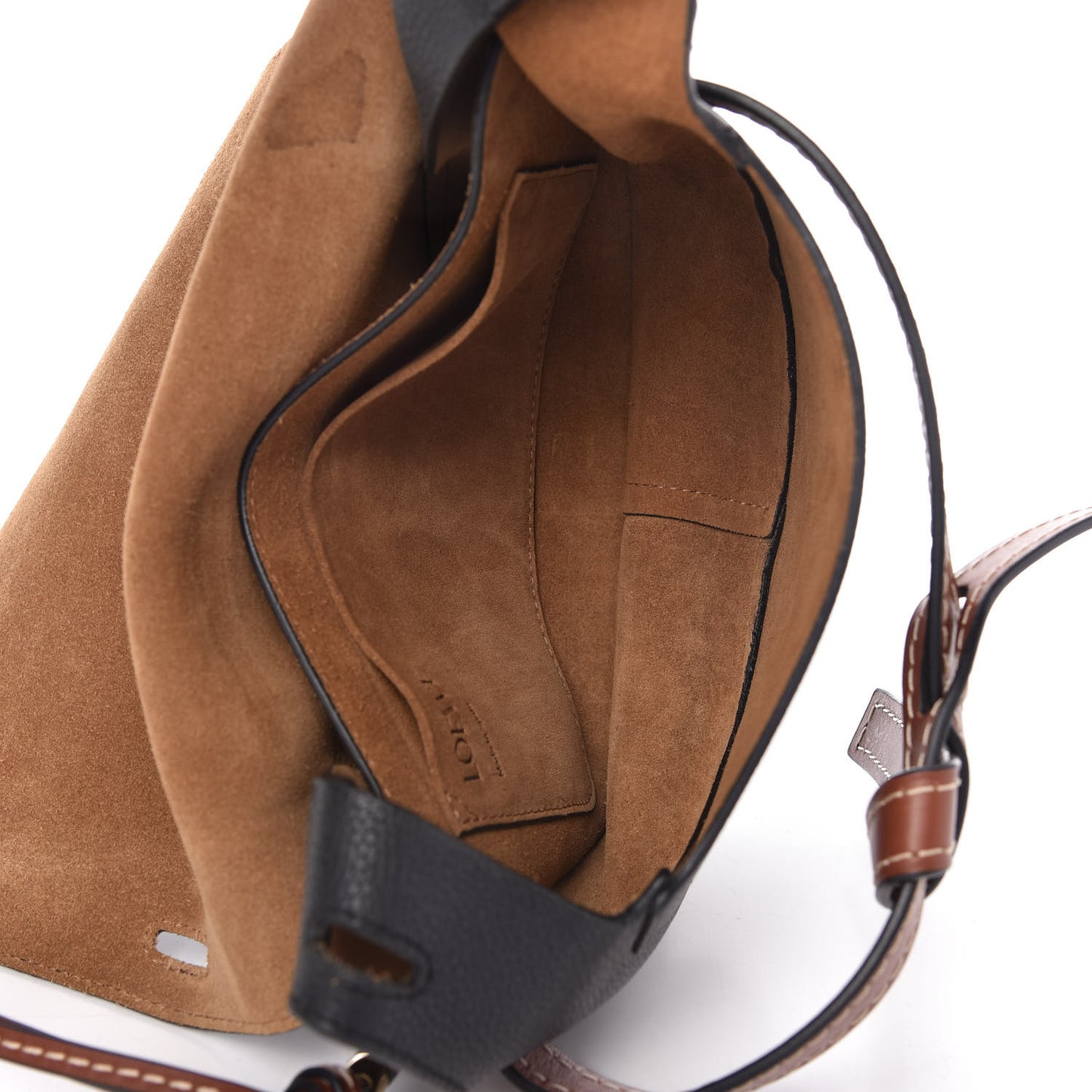Grained Calfskin Small Gate Crossbody Bag Pecan Black