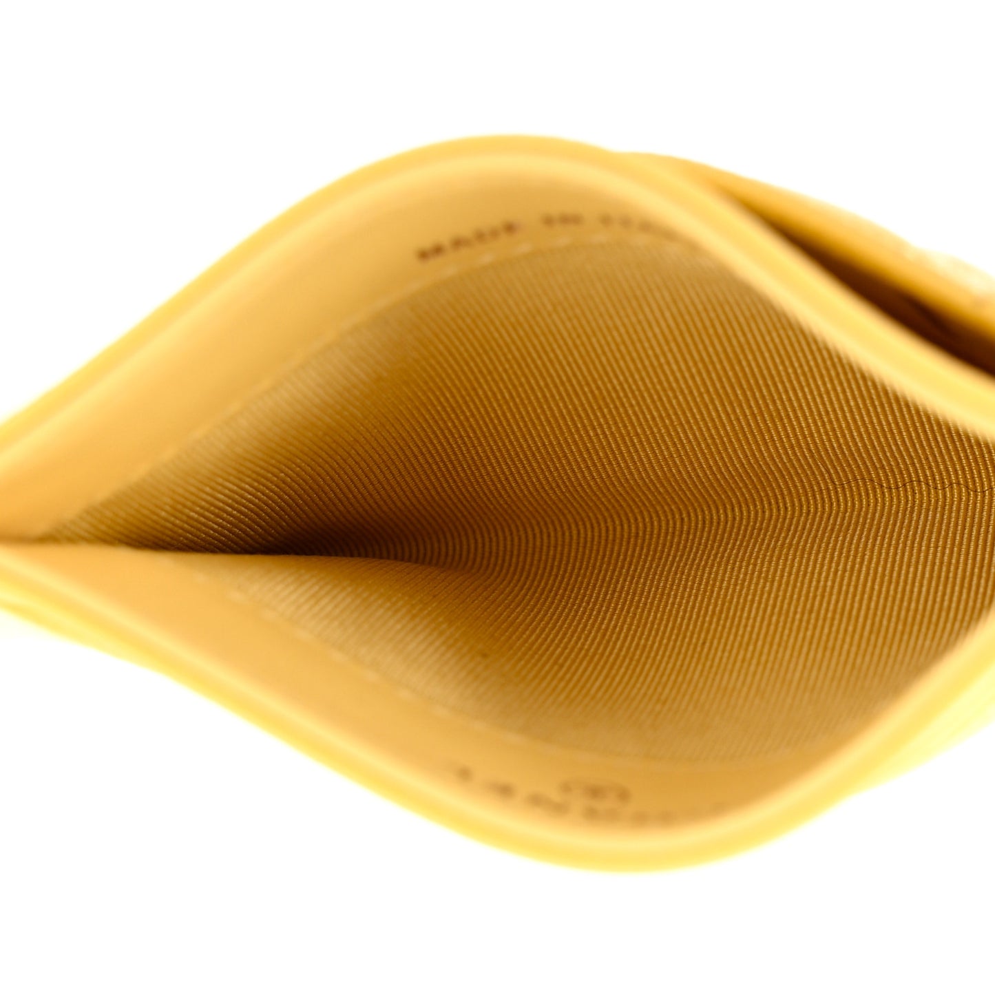 Caviar Quilted Card Holder Yellow