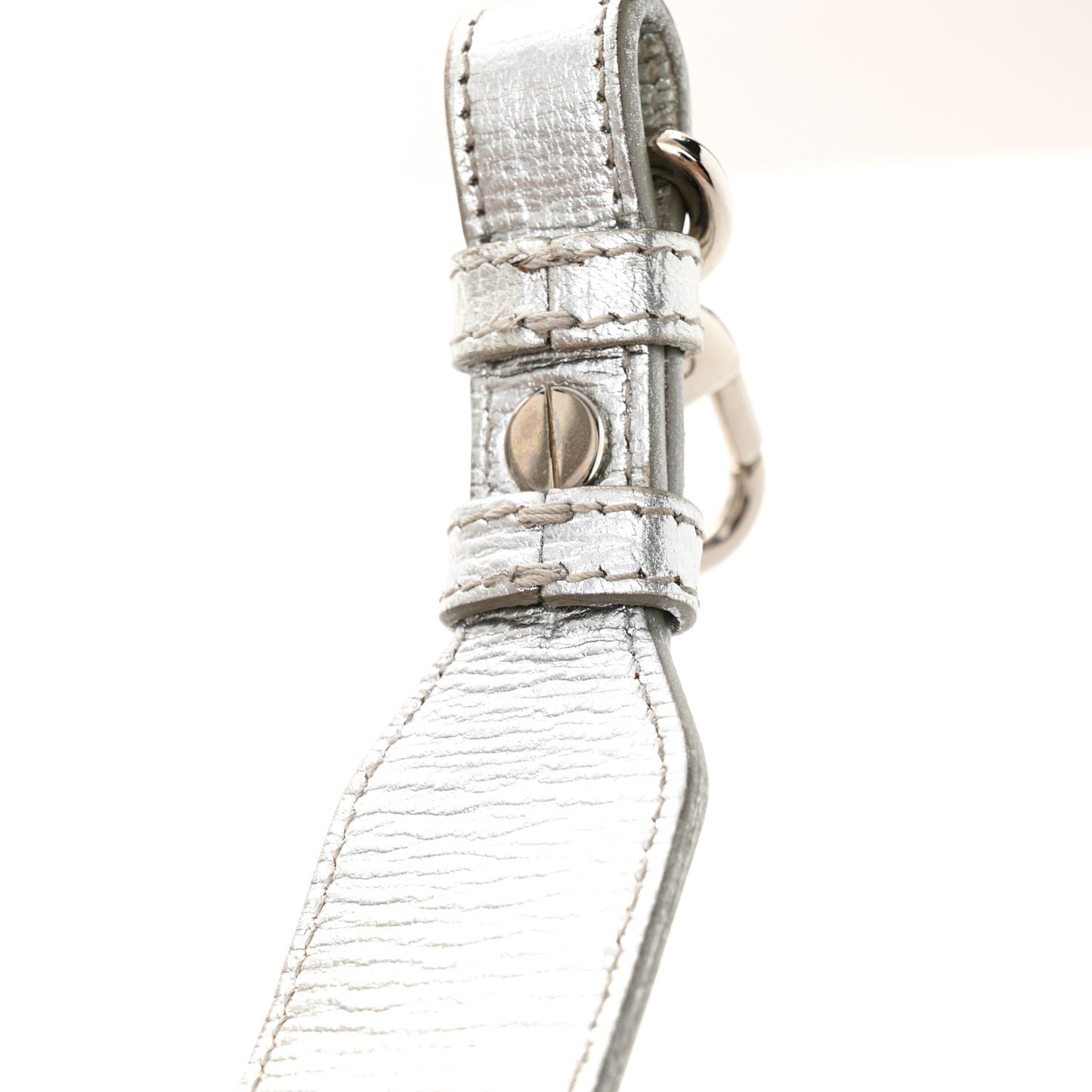 CHRISTIAN DIOR Metallic Grained Calfskin Cannage Small Lucky Badges My Lady Dior Silver