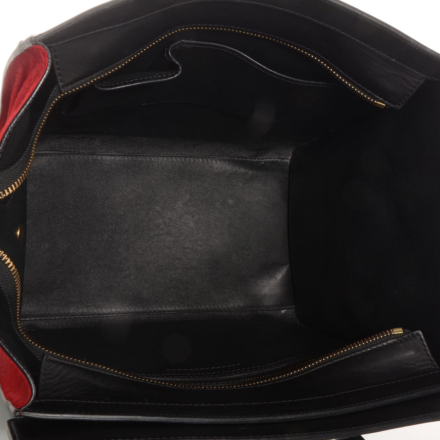 Pony Hair Mini Tri-Color Luggage Glacier Red Black