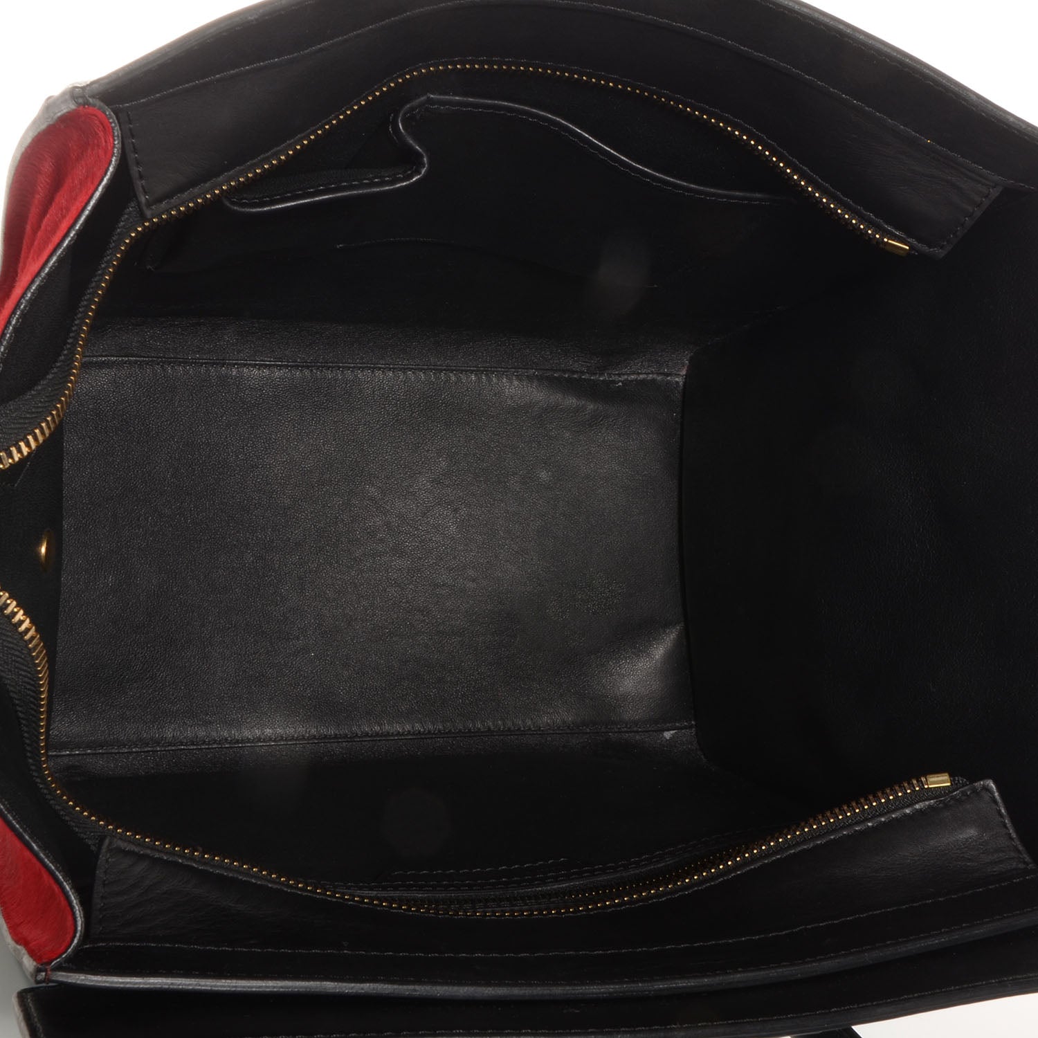 Celine Pony Hair Mini Tri-Color Luggage Glacier Red Black 5 of 10