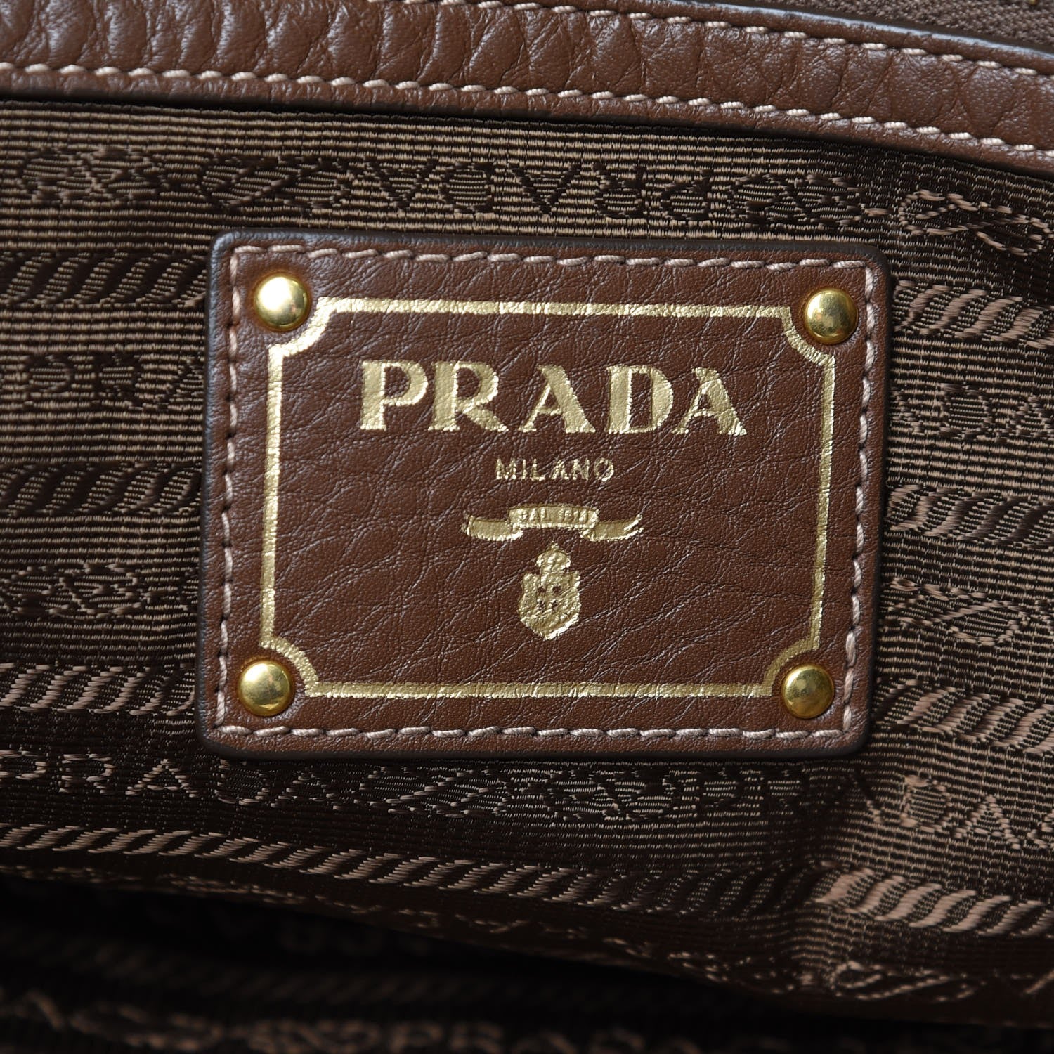 Prada Vitello Daino Side Zip Tote Tabacco 7 of 8