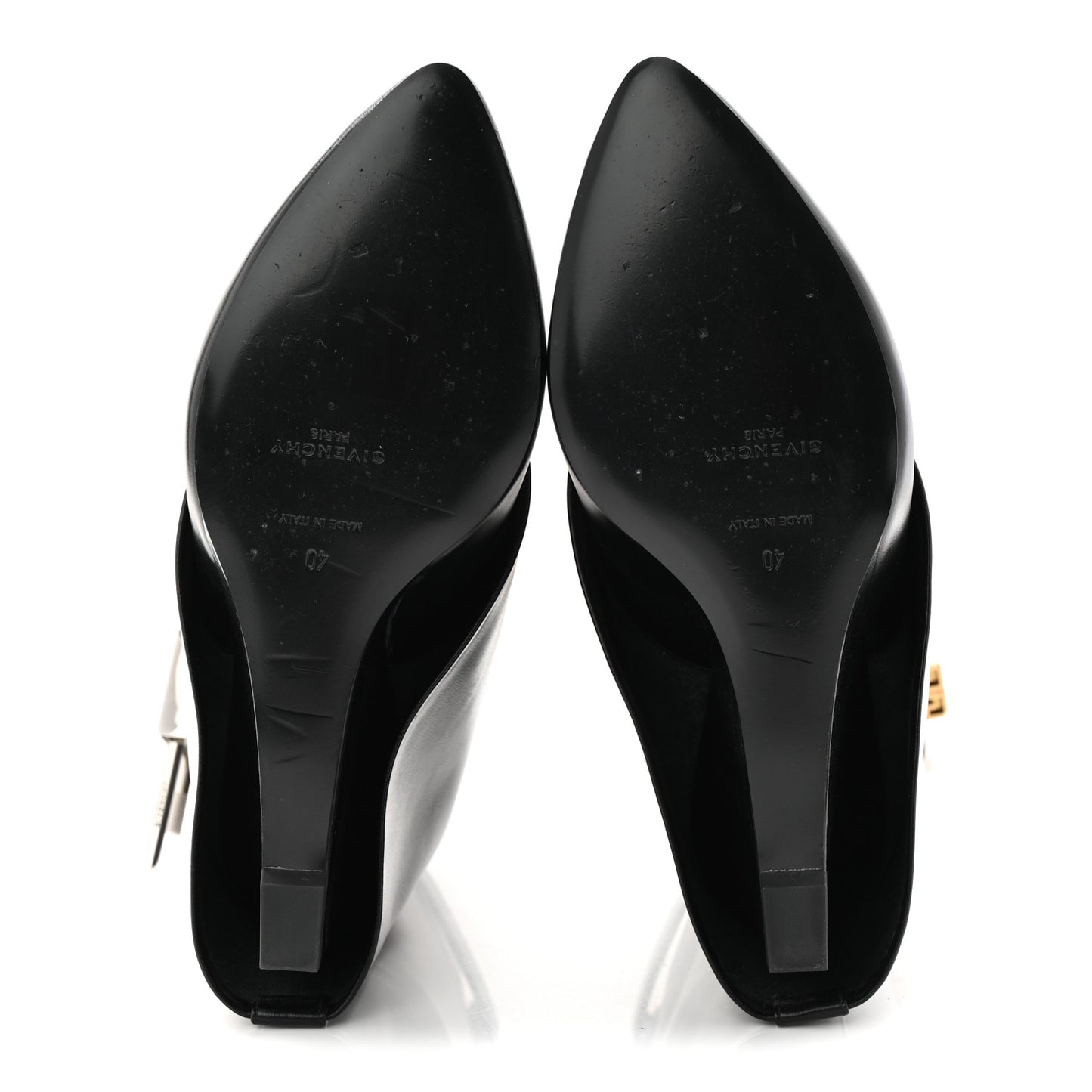 Calfskin Shark Lock Ankle Boots 40 Black