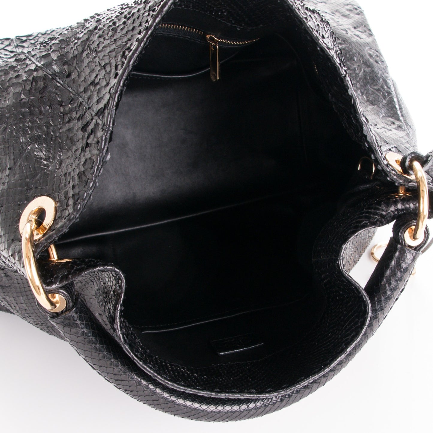 Snakeskin Embossed Monogram Artsy MM Black