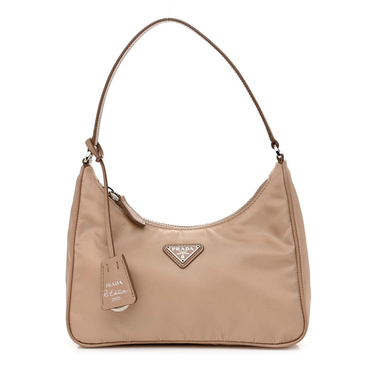 Re-Nylon Saffiano Mini Re-Edition 2005 Bag Cammeo