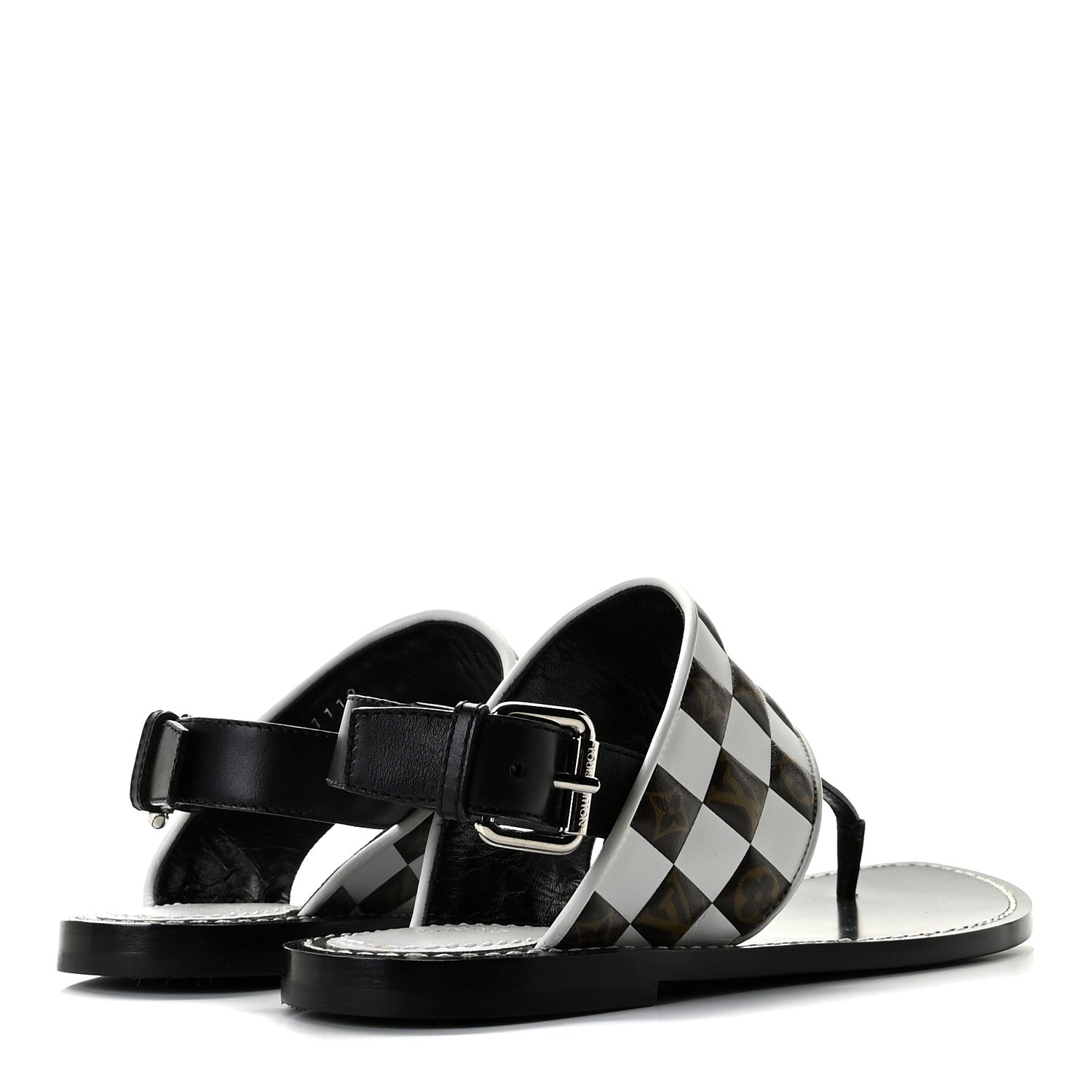 Louis Vuitton Monogram Calfskin Matchmake Flat Thong Sandals 36.5 Black 4 of 10