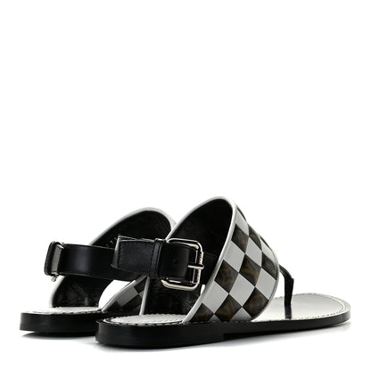 Louis Vuitton Monogram Calfskin Matchmake Flat Thong Sandals 36.5 Black 4 of 10