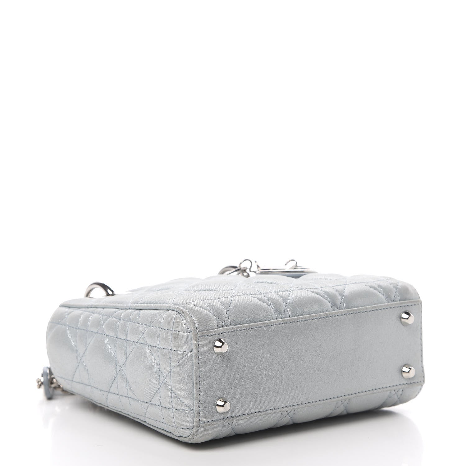 Christian Dior Metallic Nubuck Cannage Mini Lady Dior Light Blue 5 of 12