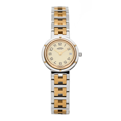 Hermes Stainless Steel 24mm Clipper Quartz Watch Gold 1 of 5