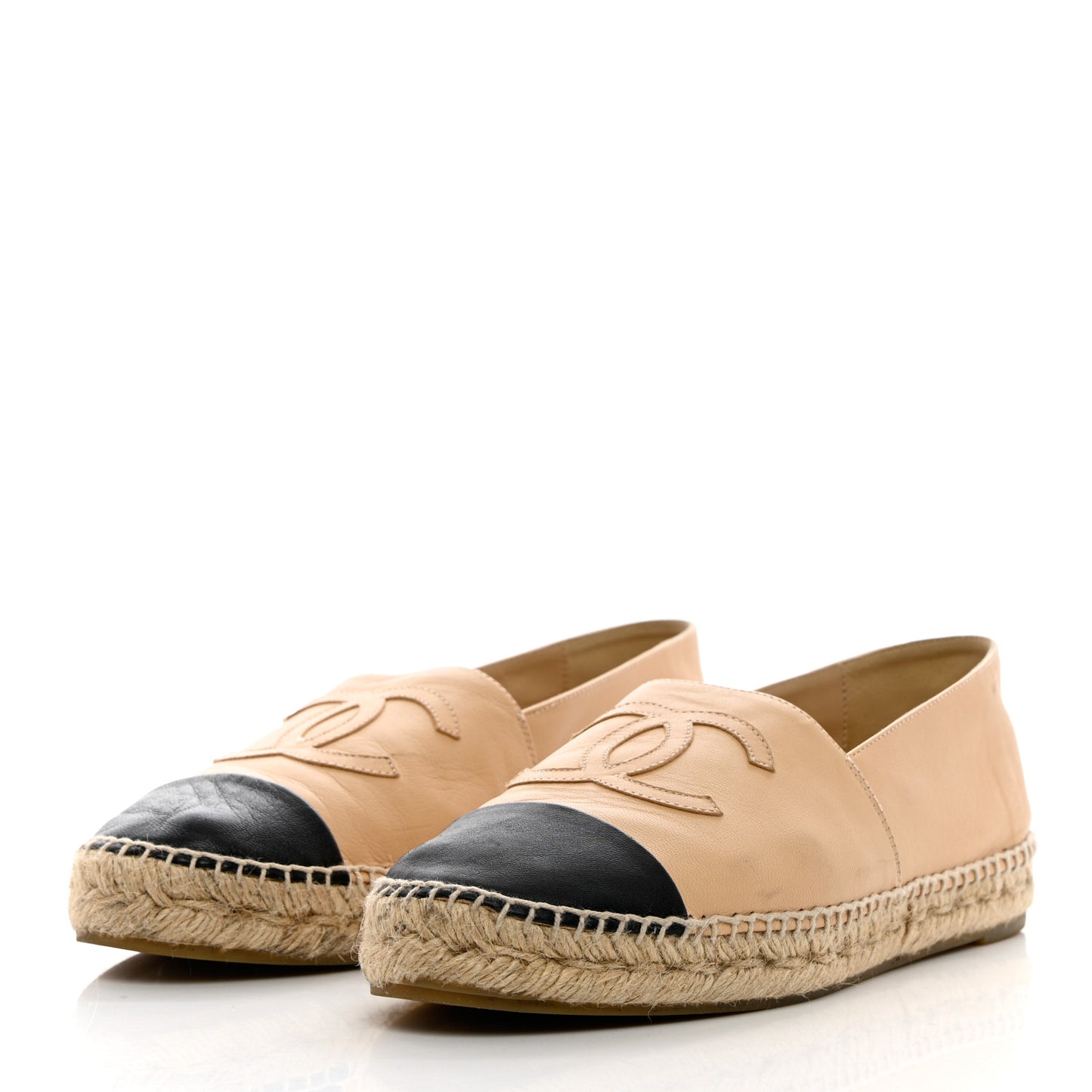 Lambskin CC Espadrilles 40 Beige Black
