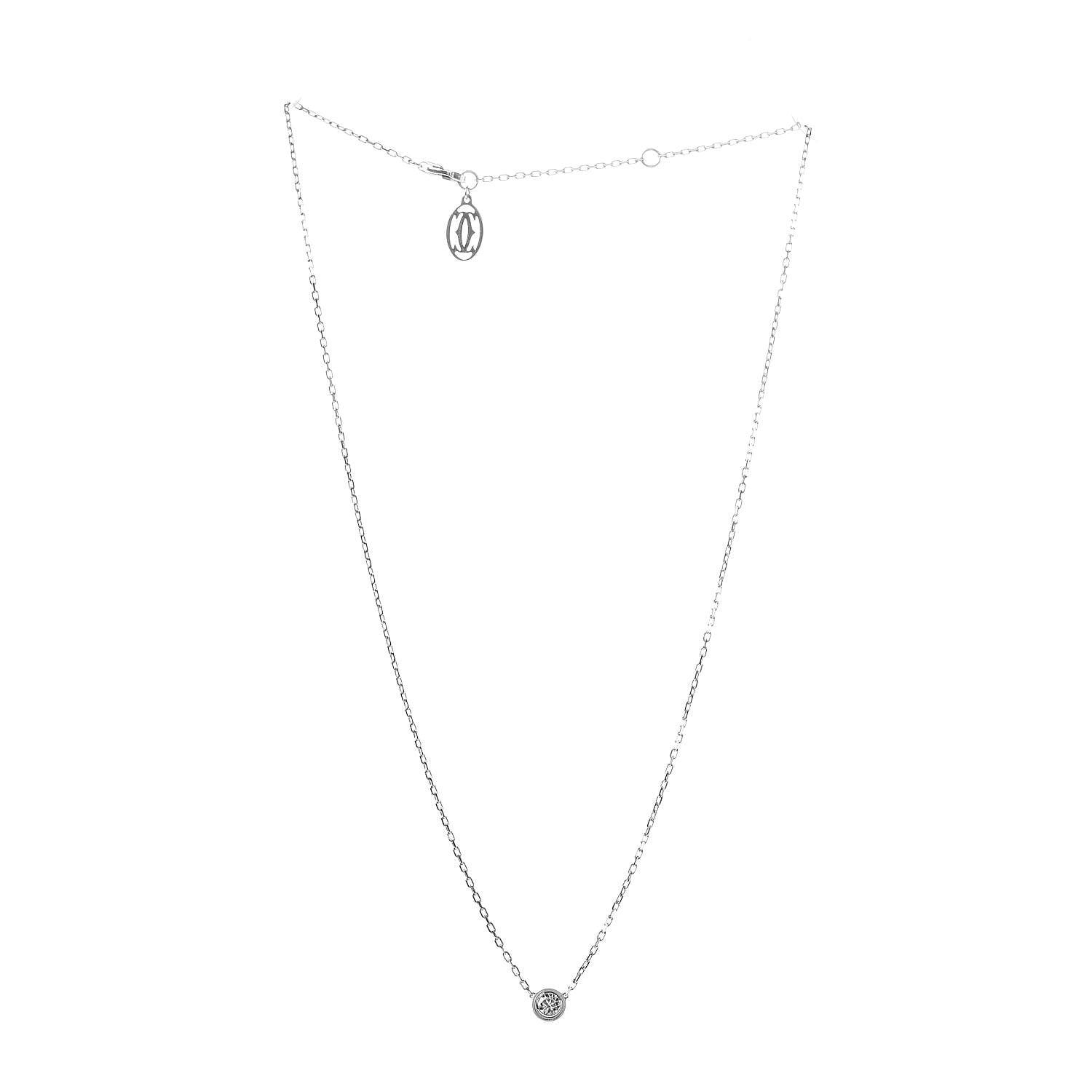 Cartier 18K White Gold Diamond LM D'Amour Pendant Necklace 3 of 5