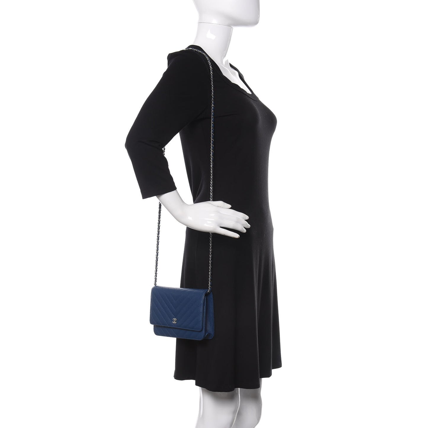 Caviar Chevron Wallet On Chain WOC Navy