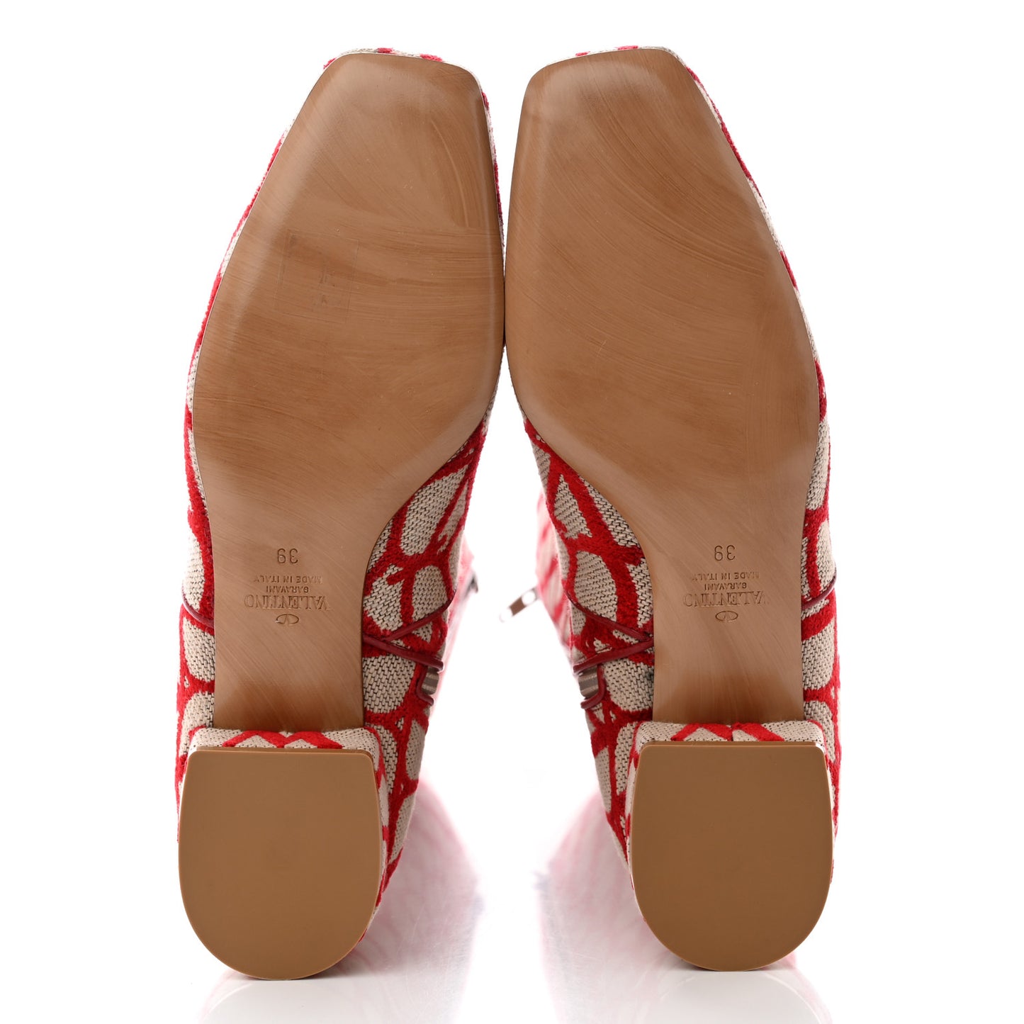 Toile Iconographe Calfskin Vlogo Knee High 30mm Boots 39 Naturale Rosso Valentino