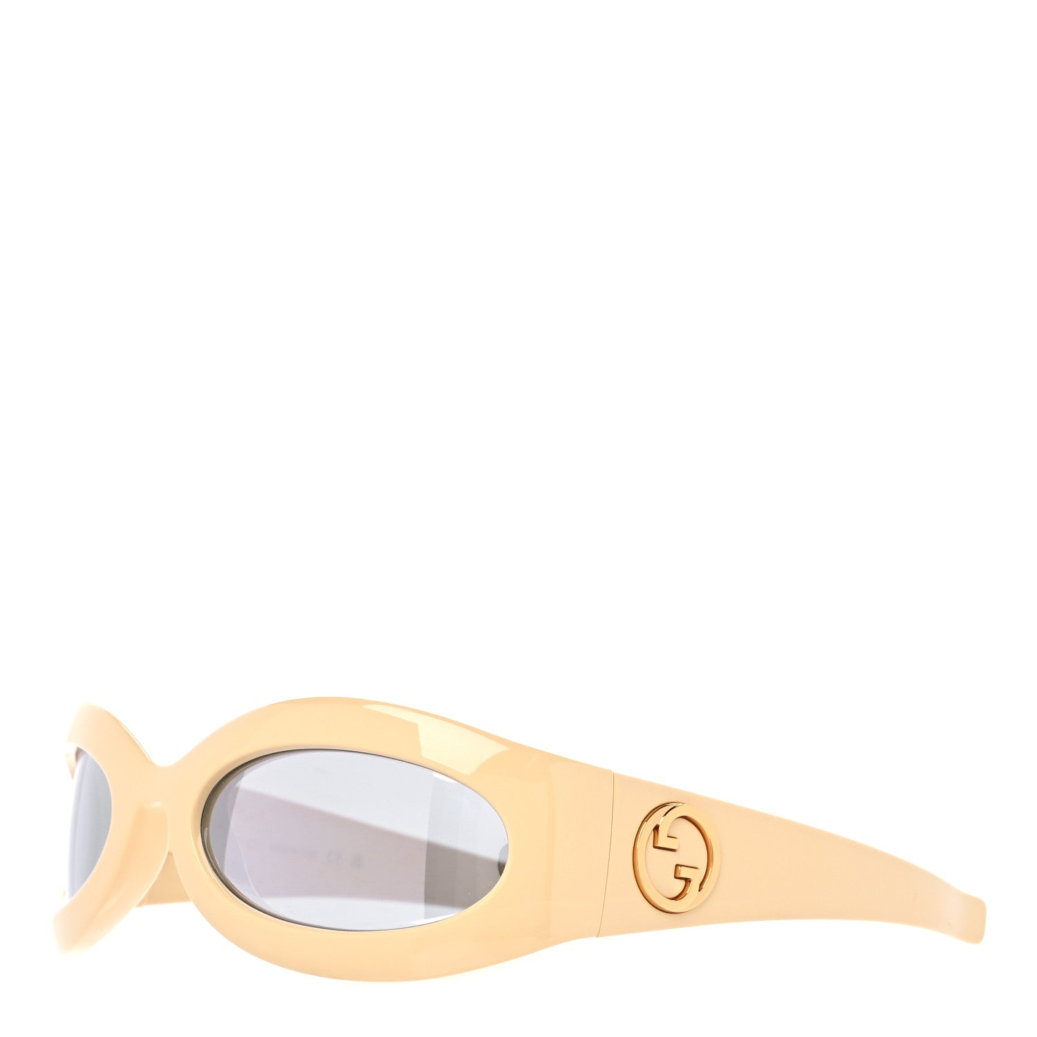 Gucci Acetate GG1247S Oval Geometric-frame Sunglasses Yellow 1 of 8