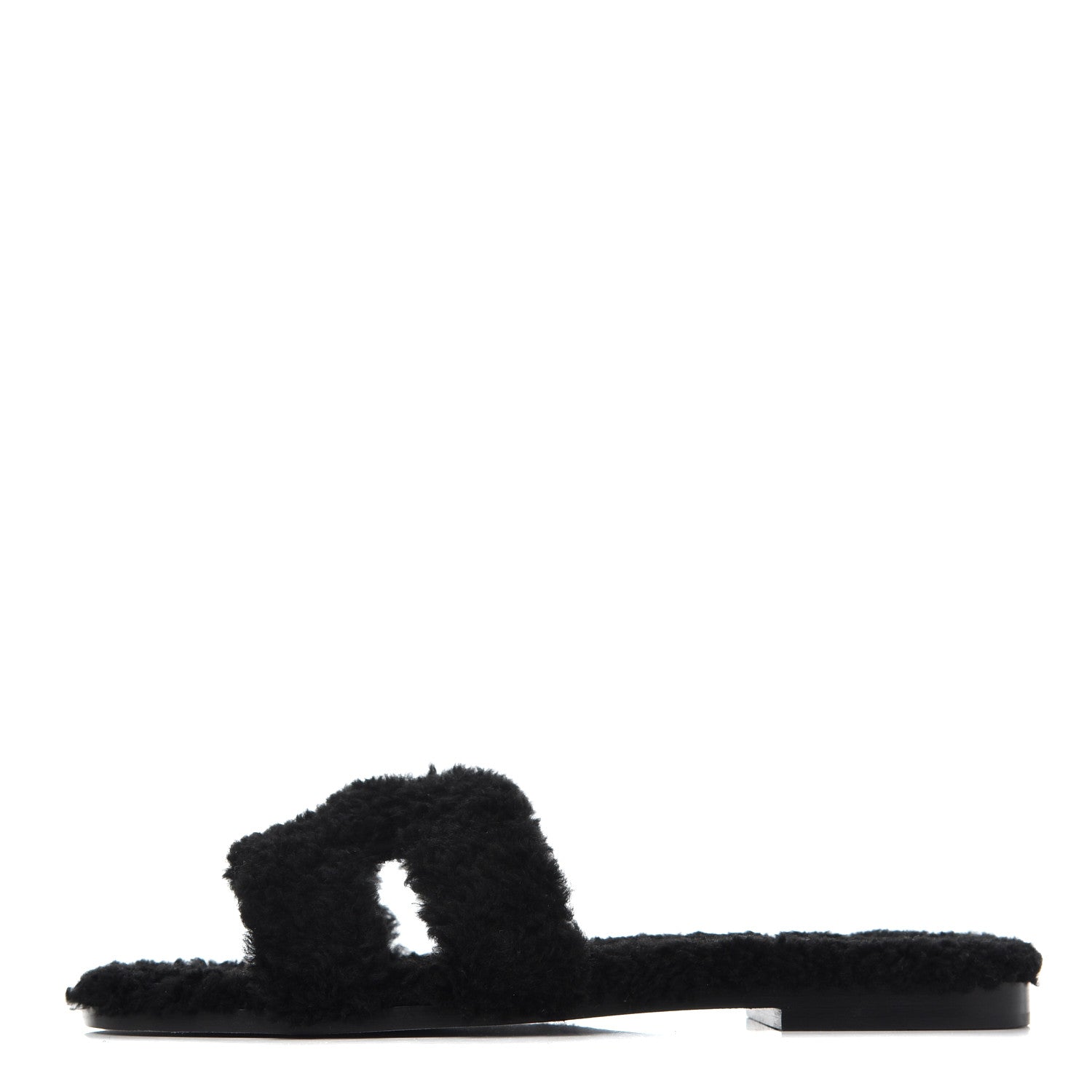 Hermes Woolskin Oran Sandals 40 Black 1 of 13