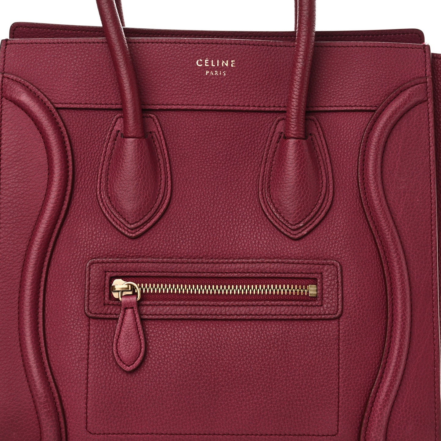 Drummed Calfskin Micro Luggage Plum