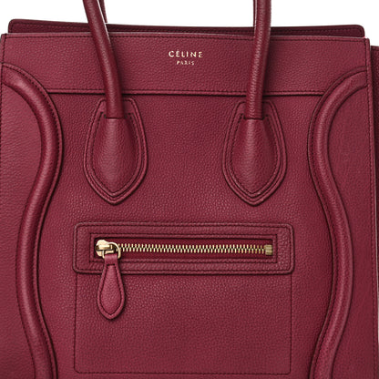 Celine Drummed Calfskin Micro Luggage Plum 7 of 11