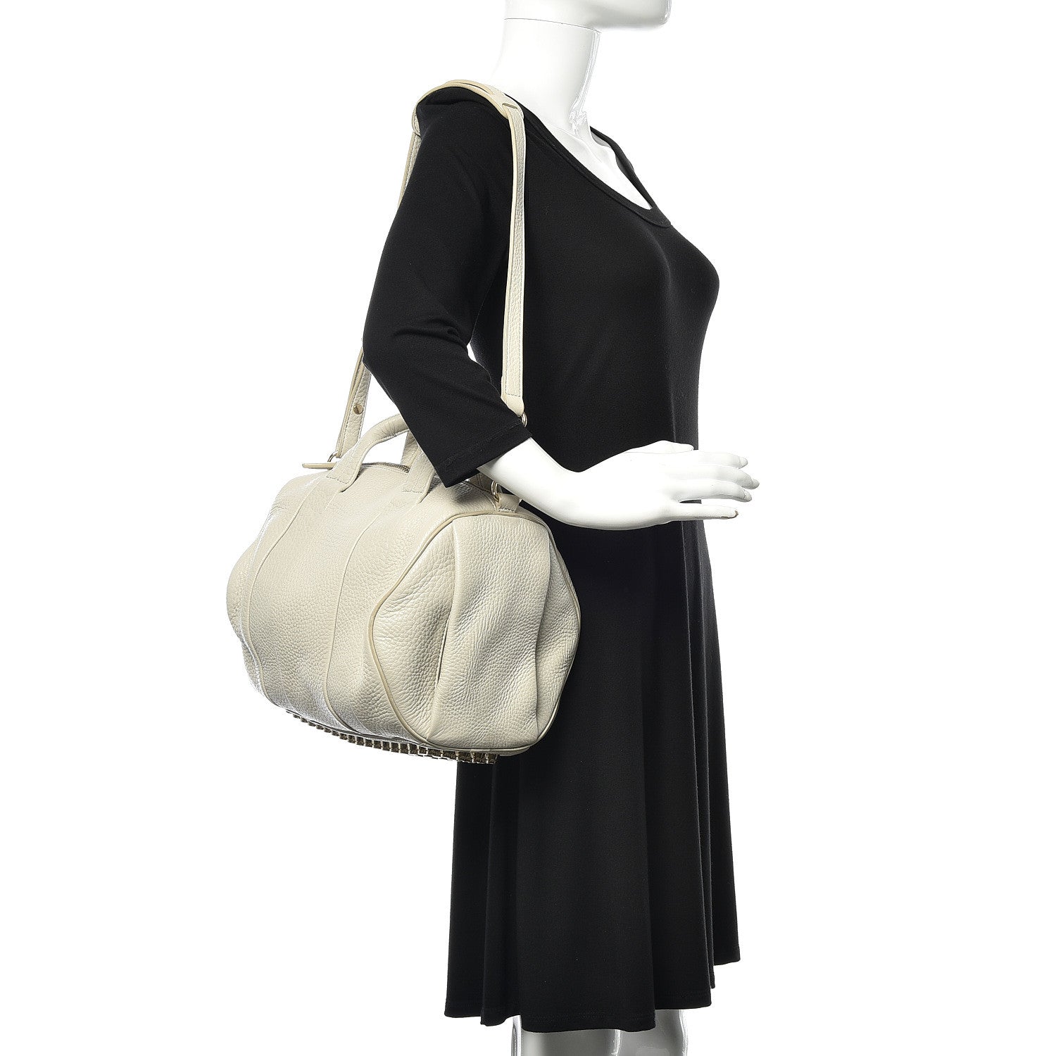 Alexander Wang Pebbled Lambskin Rocco White Gold Hardware 2 of 11