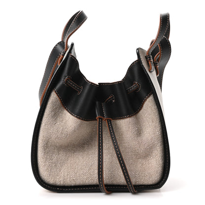 Loewe Calfskin Canvas Mini Hammock Shoulder Bag Mink Black 1 of 10