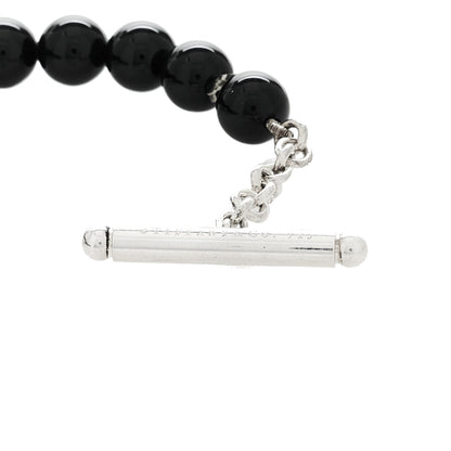 Tiffany Sterling Silver Black Onyx Bead Toggle Necklace 5 of 6