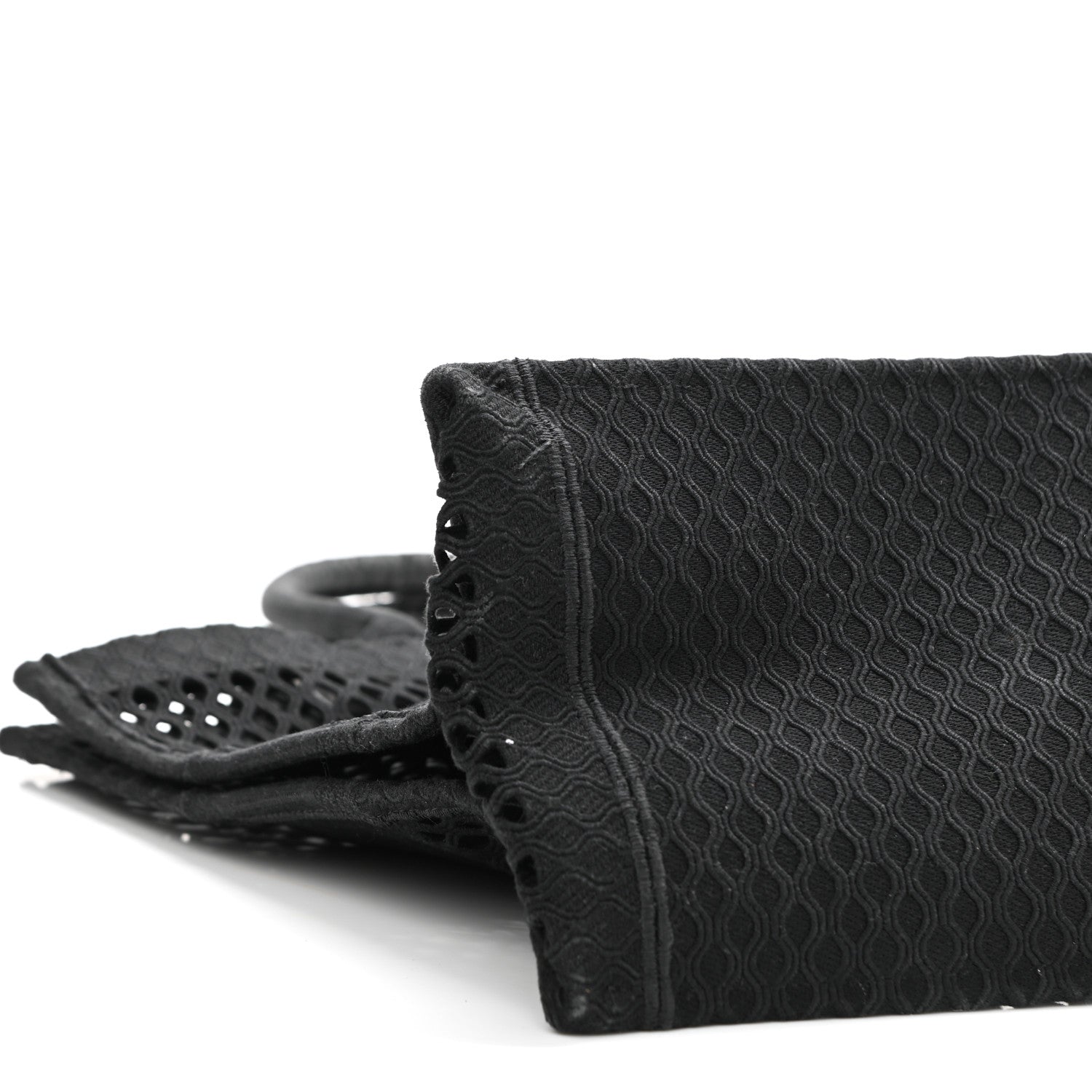 Christian Dior Mesh Embroidered Book Tote Black 9 of 11