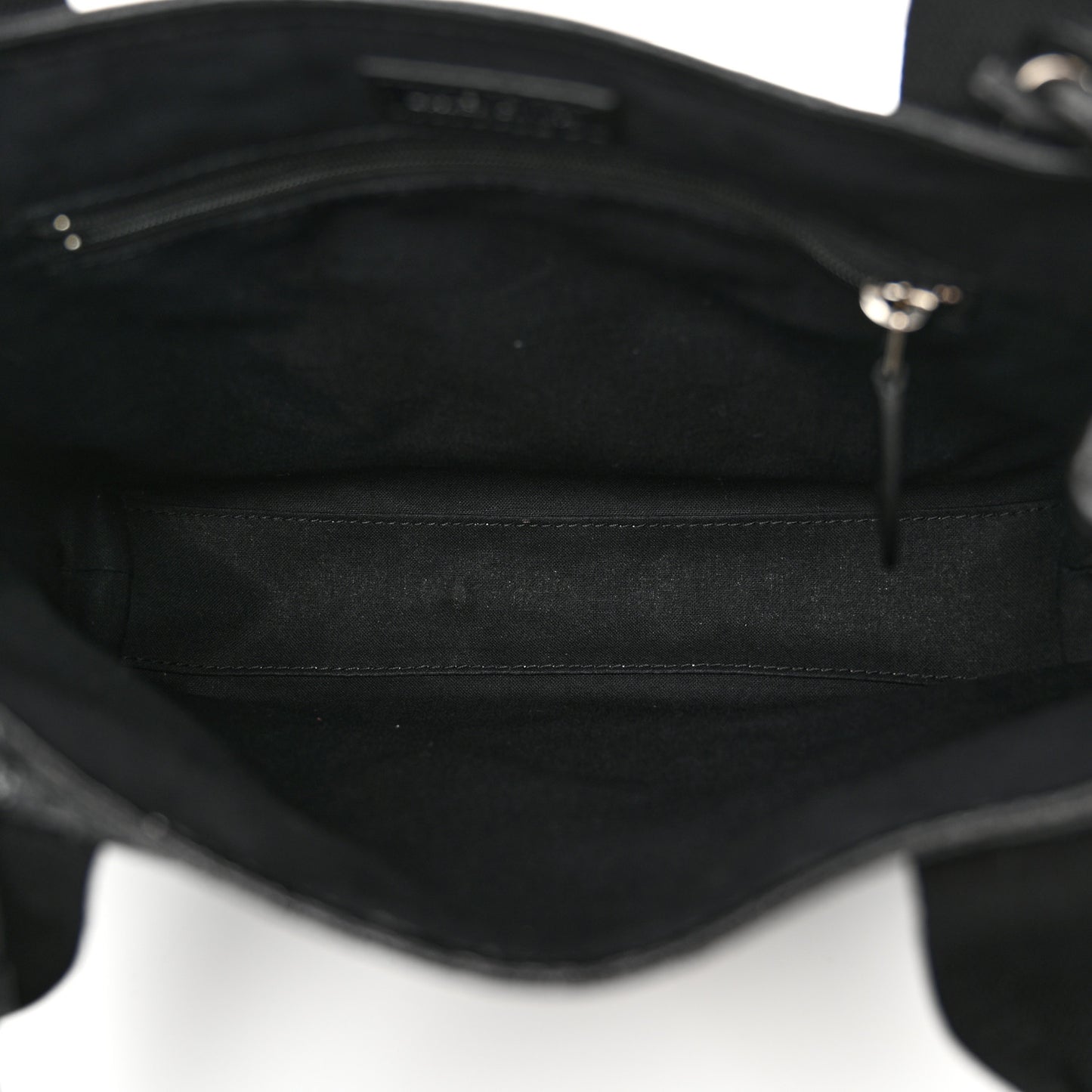 Agneau Stadio Ruban Viscose Navy Cabas Tote XS Black