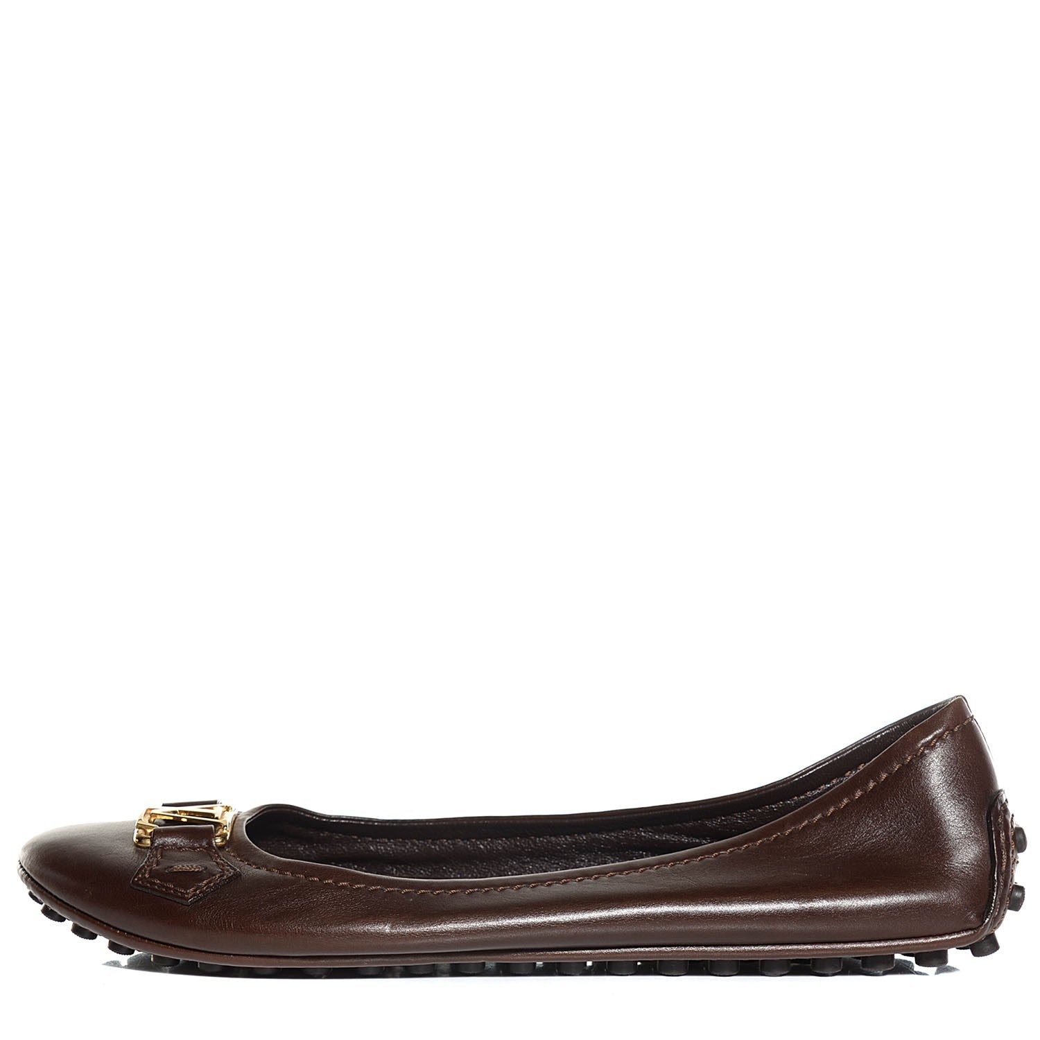 Louis Vuitton Calfskin Oxford Ballerina Flats 38 8 Moka 1 of 7