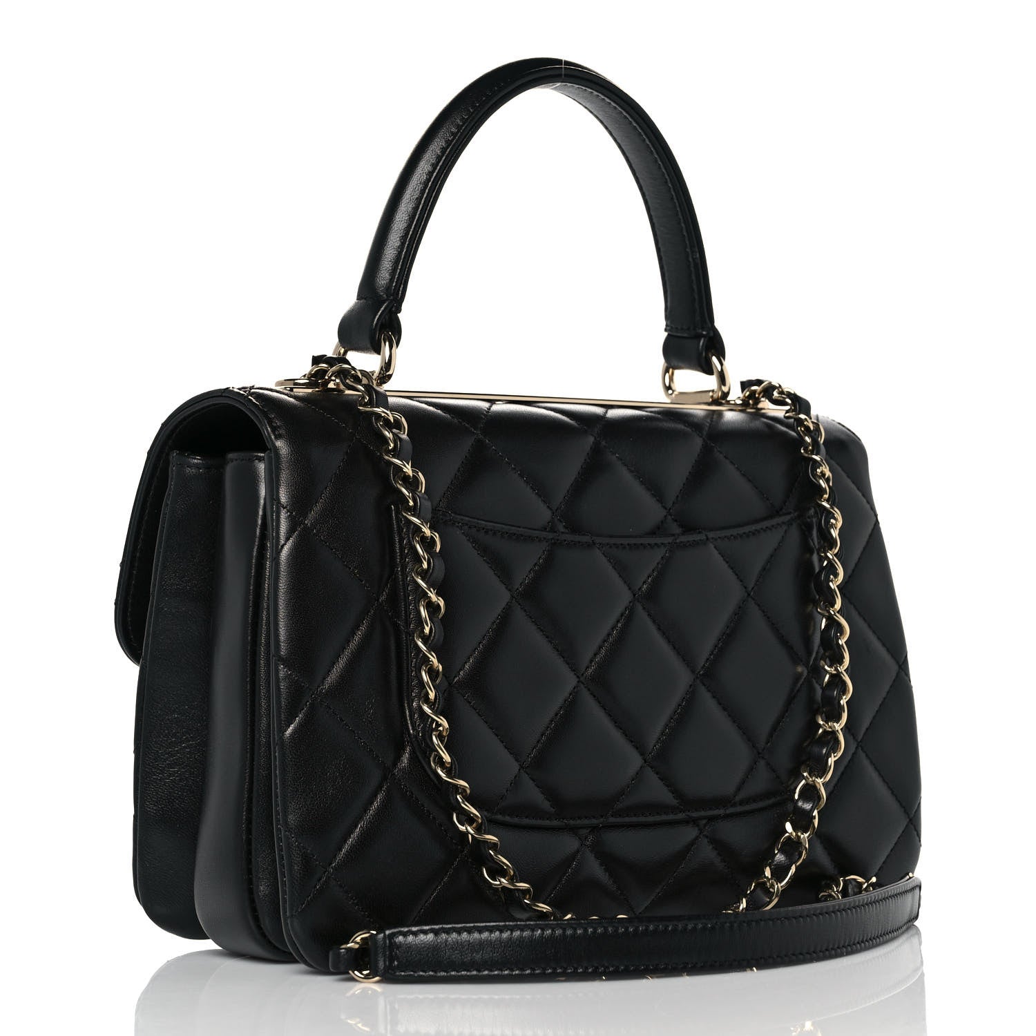 Chanel Lambskin Quilted Small Trendy CC Dual Handle Flap Bag Black 3 of 10