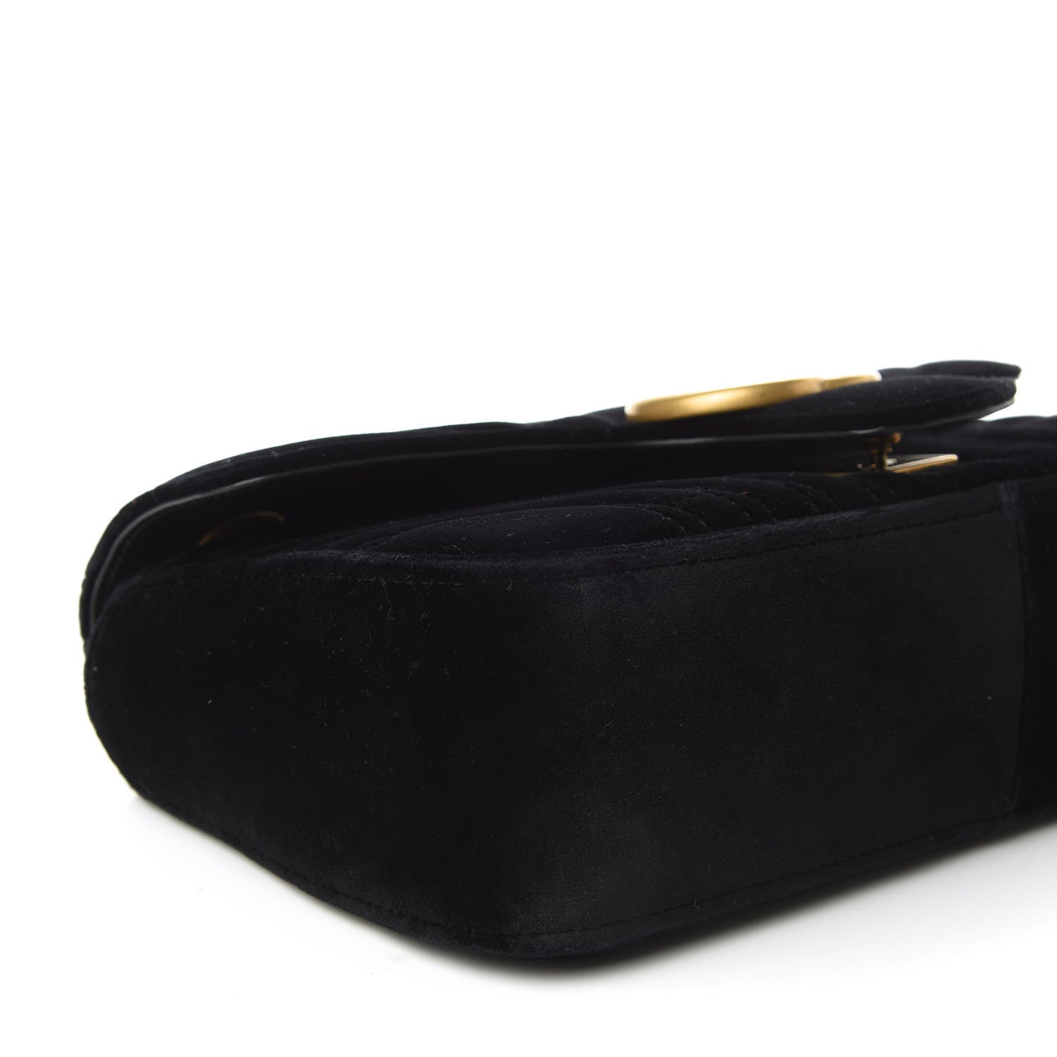 Gucci Velvet Matelasse Small GG Marmont Shoulder Bag Black 6 of 10