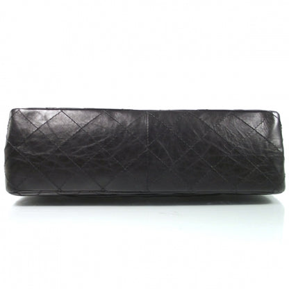 Chanel Matte Leather 2.55 REISSUE JUMBO 227 Flap Black 4 of 9