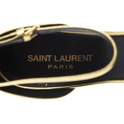 Saint Laurent Calfskin Opyum Sandals 39 Oro 7 of 10