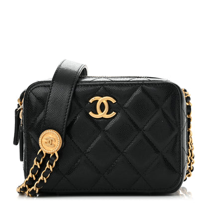 Chanel Caviar Quilted Twist Your Buttons Clutch With Chain Black 1 of 11