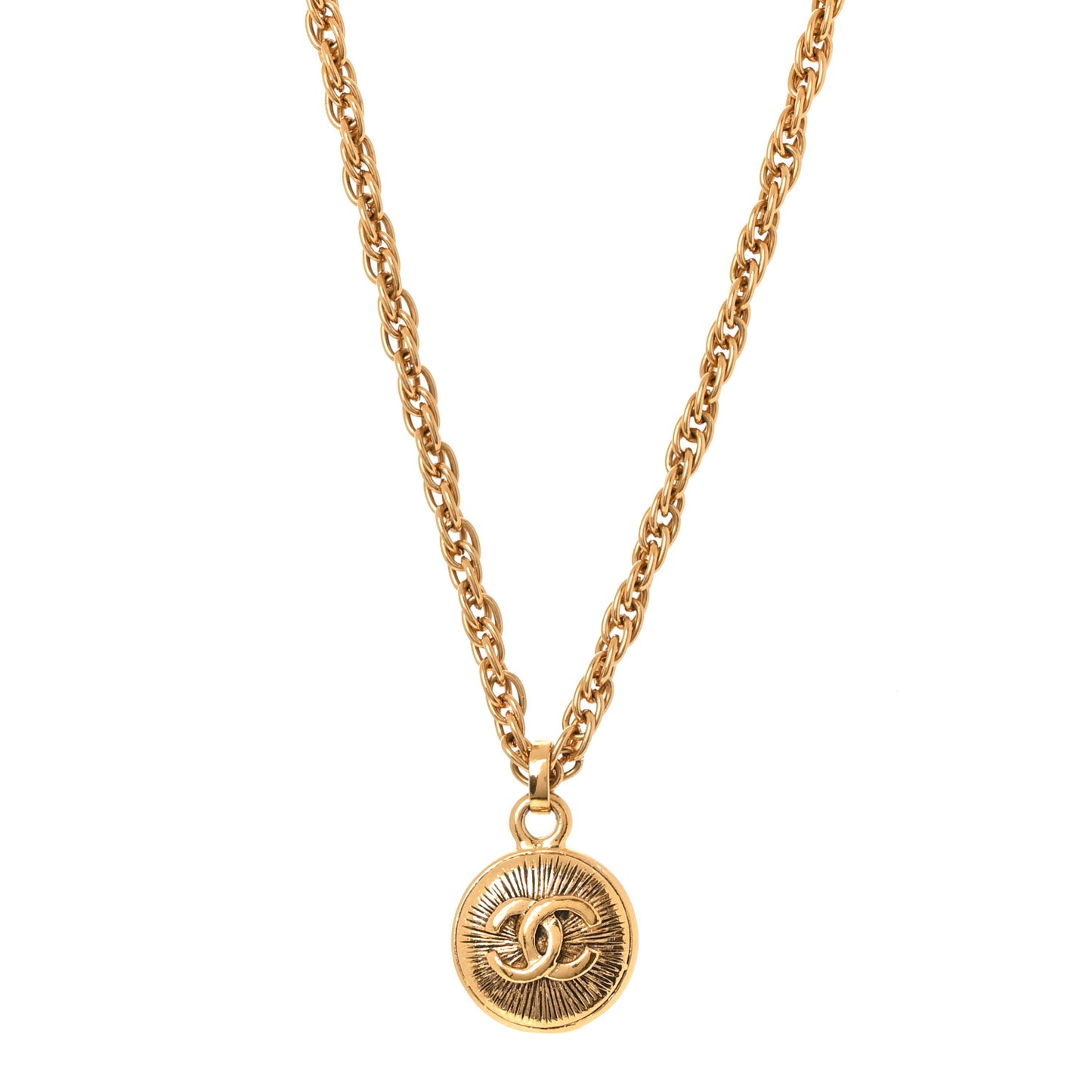 Metal CC Chain Pendant Necklace Gold