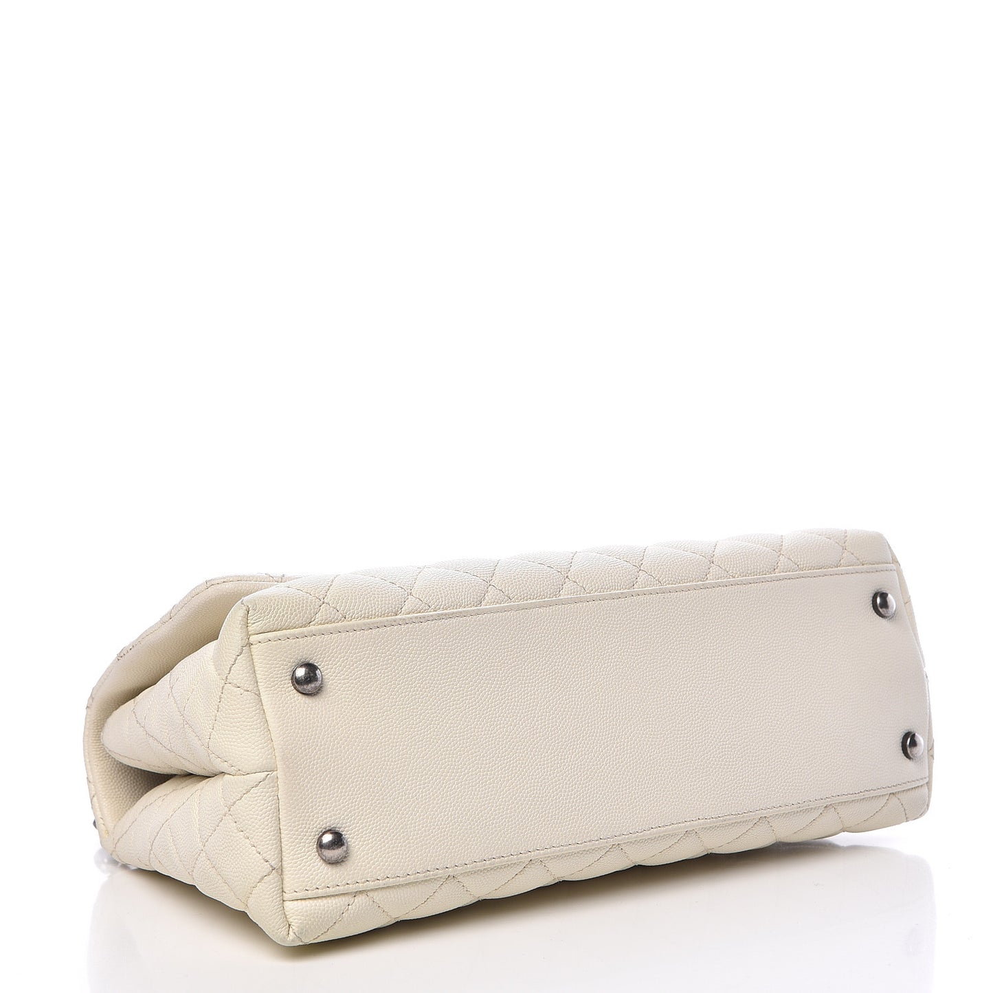 Caviar Lizard Quilted Small Coco Handle Flap Ivory