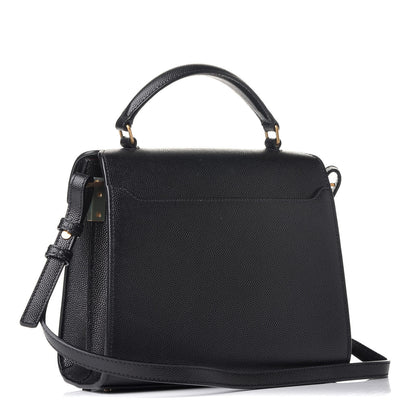 Saint Laurent Grain de Poudre Mini Classic Monogram Cassandra Top Handle Black Rouge Legion 3 of 8