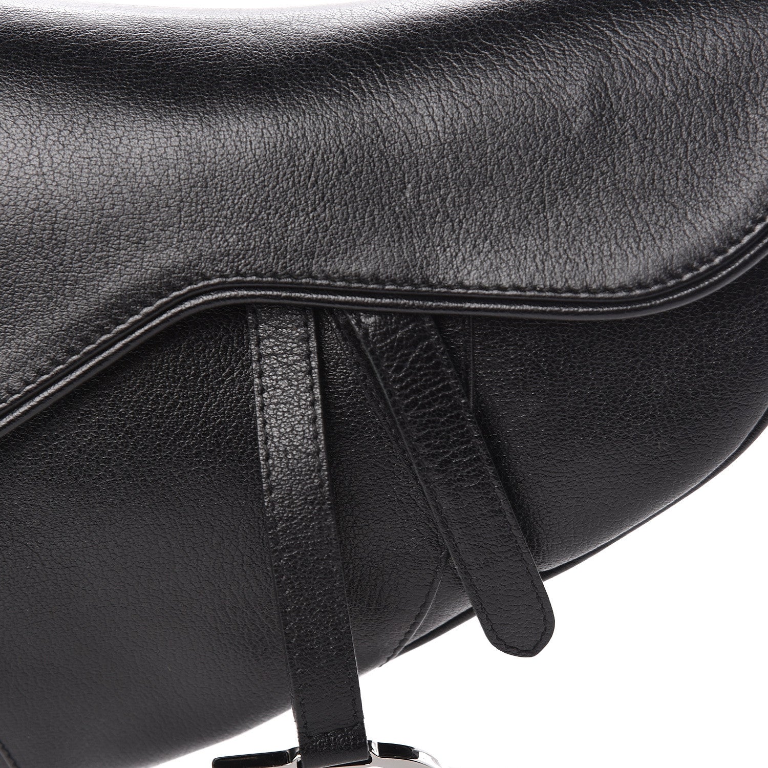 Christian Dior Calfskin Saddle Bag Black 11 of 12