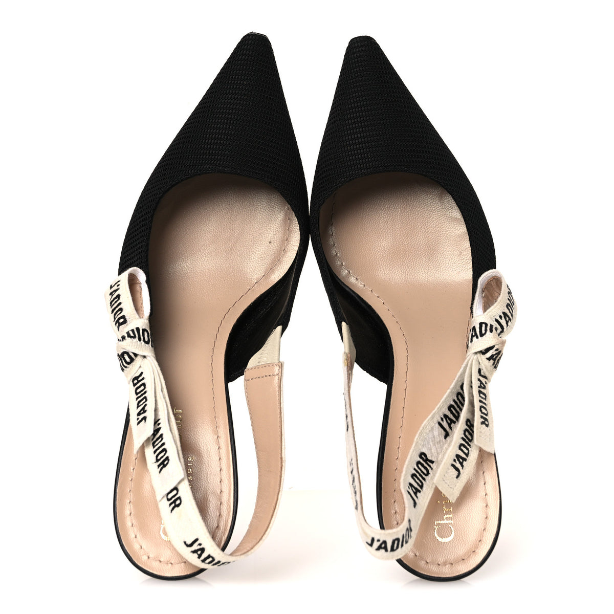 Technical Canvas Ribbon J Adior Slingback 65mm Pumps 39.5 Black