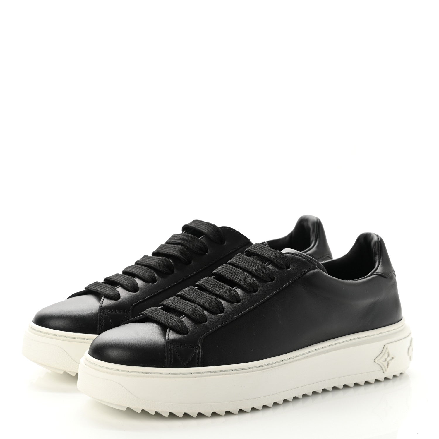 Louis Vuitton Calfskin Time Out Sneakers 37 Black 3 of 8