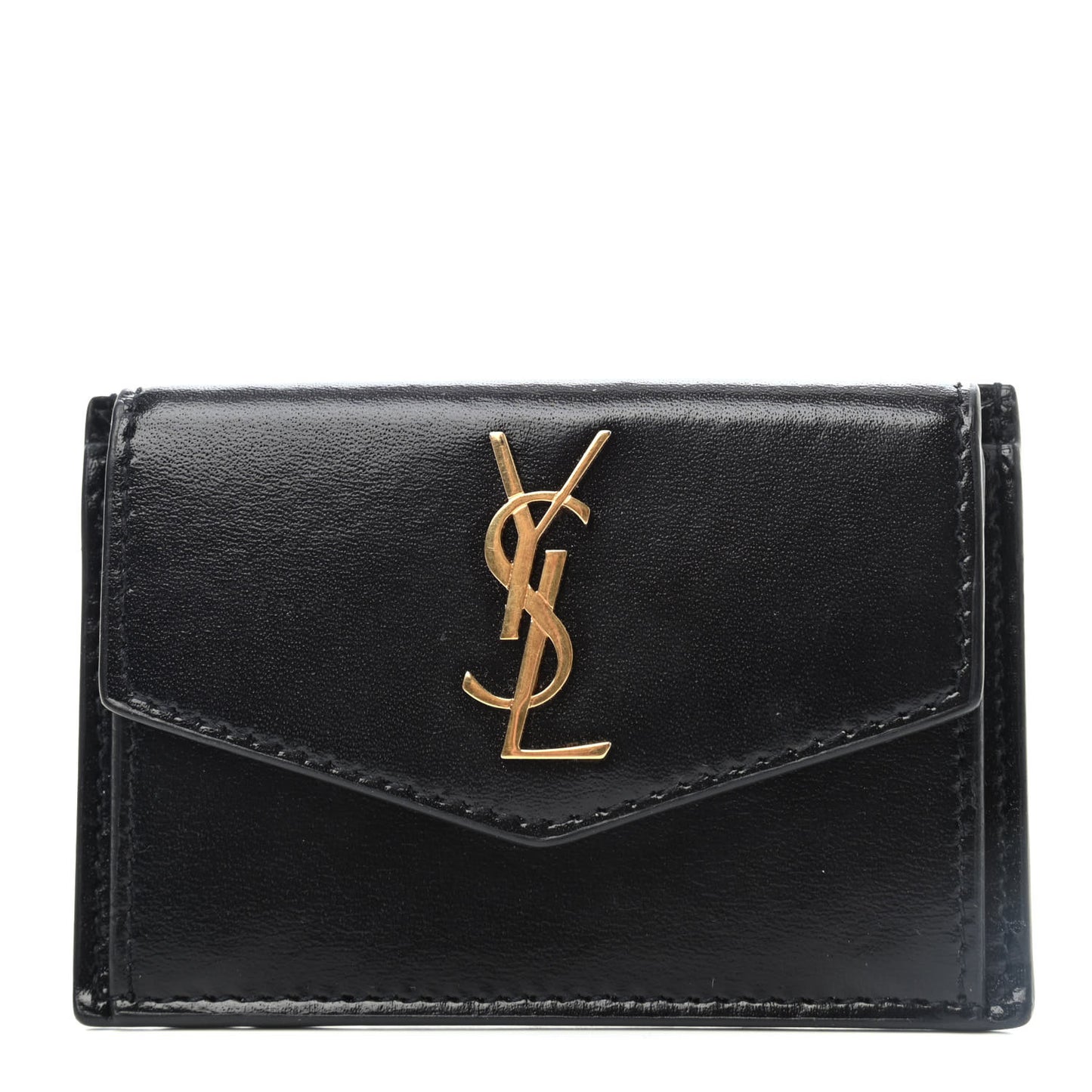 Calfskin Uptown Monogram Card Case Black