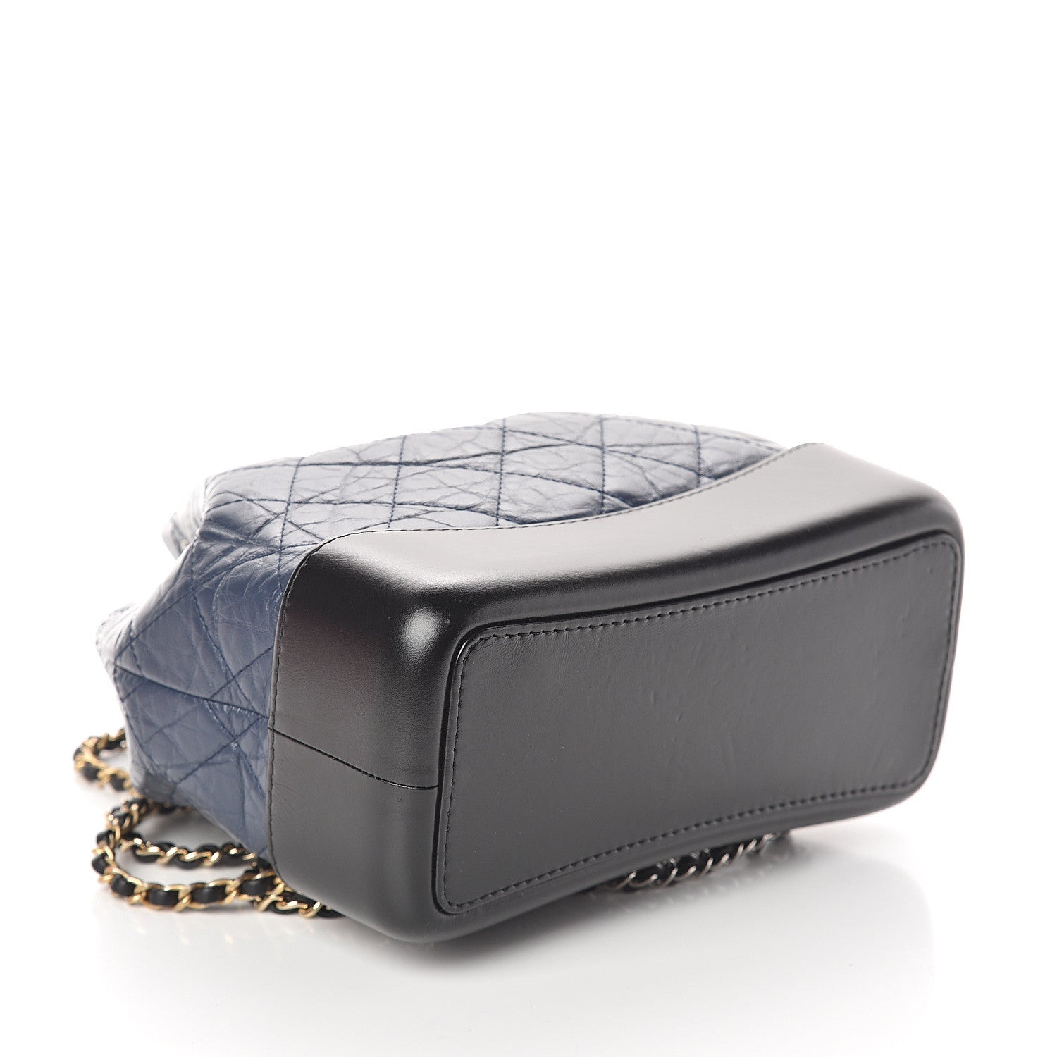 Chanel Aged Calfskin Quilted Small Gabrielle Backpack Blue Black 3 of 9