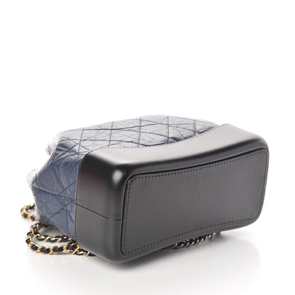 Chanel Aged Calfskin Quilted Small Gabrielle Backpack Blue Black 3 of 9