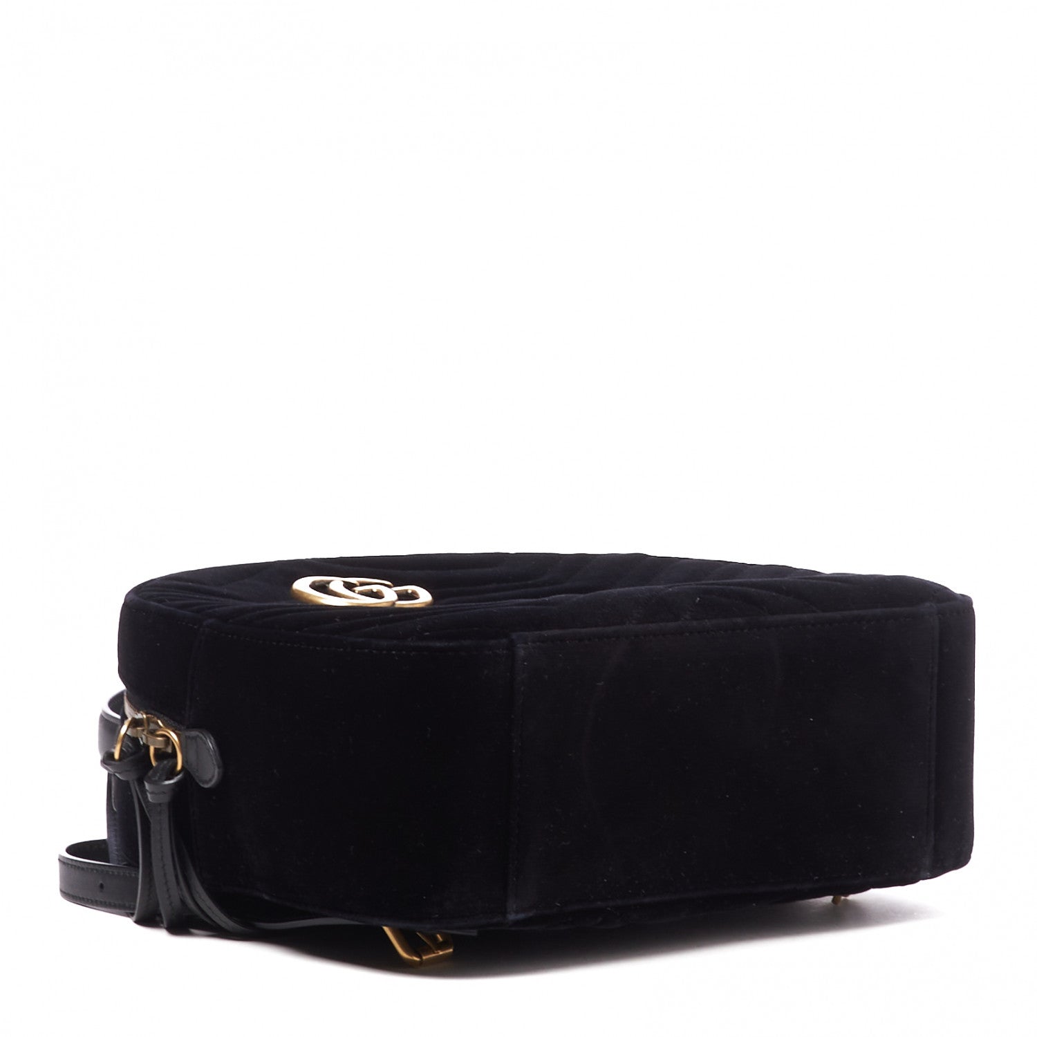 Gucci Velvet Matelasse GG Marmont Dome Backpack Black 3 of 9