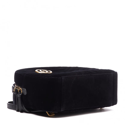 Gucci Velvet Matelasse GG Marmont Dome Backpack Black 3 of 9