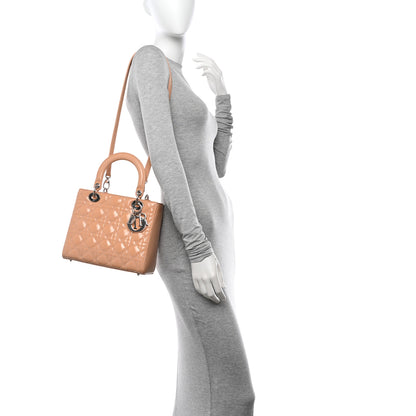 Christian Dior Patent Cannage Medium Lady Dior Rose Clair 2 of 11