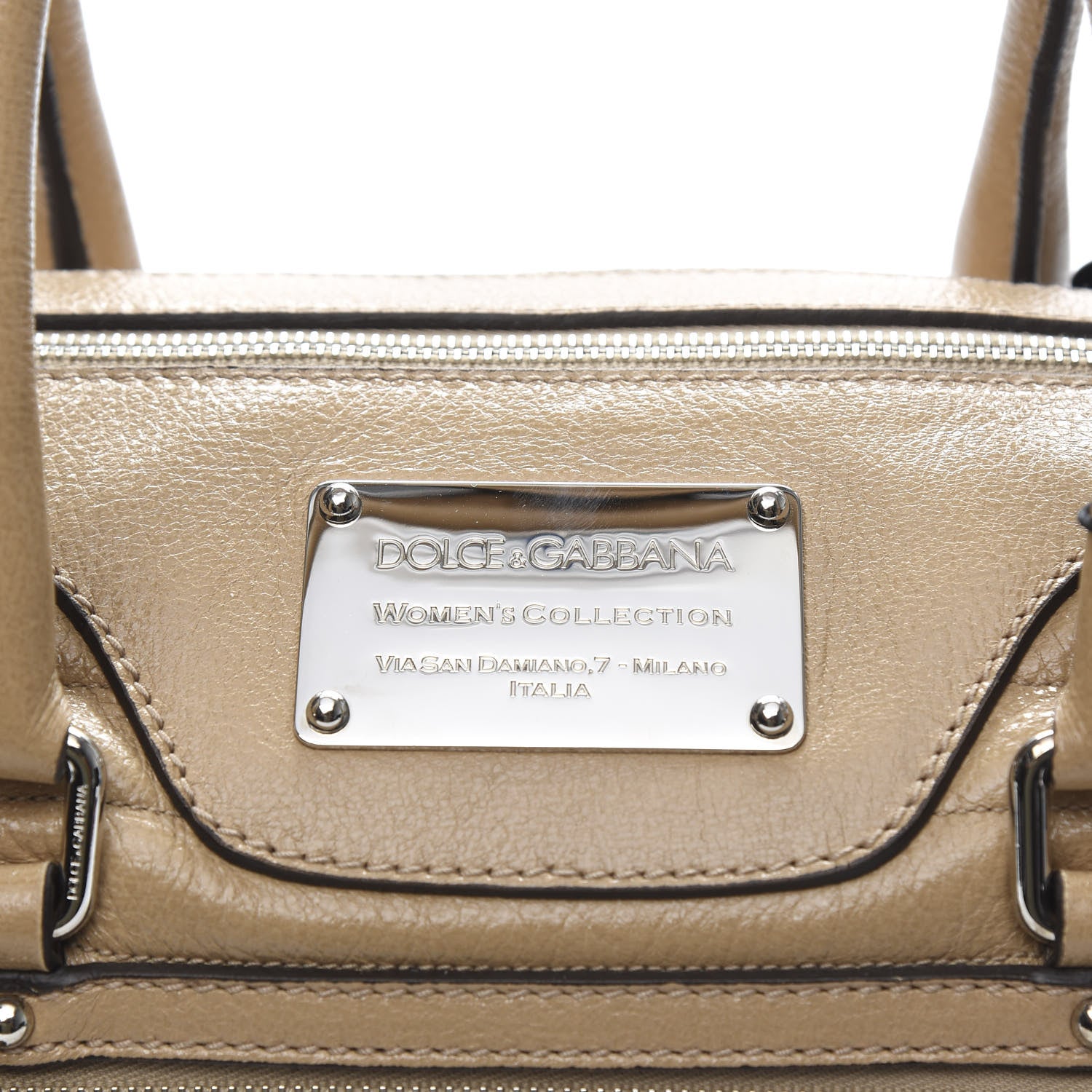 Dolce & Gabbana Grained Calfskin Easy Way Satchel Beige 11 of 11