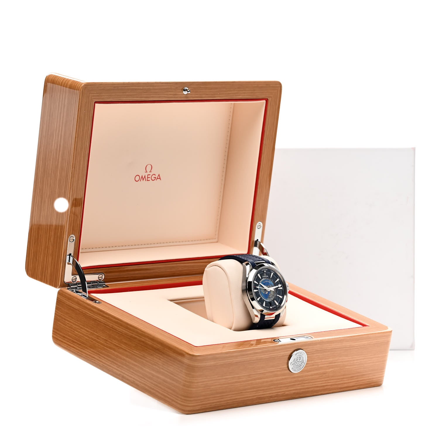 Omega Stainless Steel Rubber 43mm Seamaster Aqua Terra World Time Chronometer Automatic Watch Blue 220.10.43.22.03.001 5 of 5