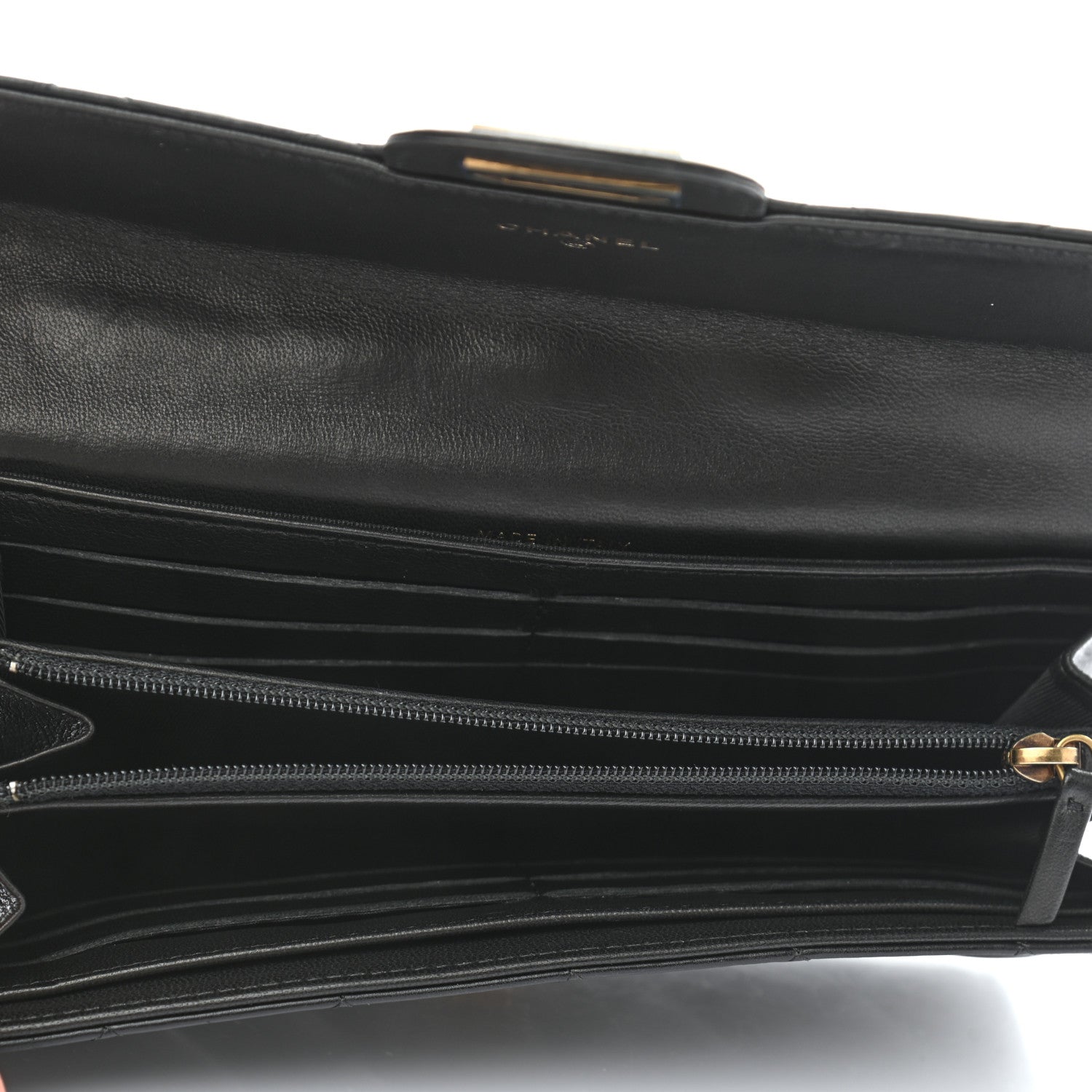 Chanel Crumpled Calfskin Quilted Large Reissue Gusset Flap Wallet Black 5 of 9